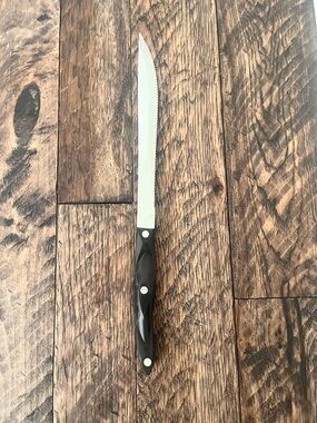 Cutco 1723 Classic Brown Swirl Handle 9" Carver Knife Serrated USA